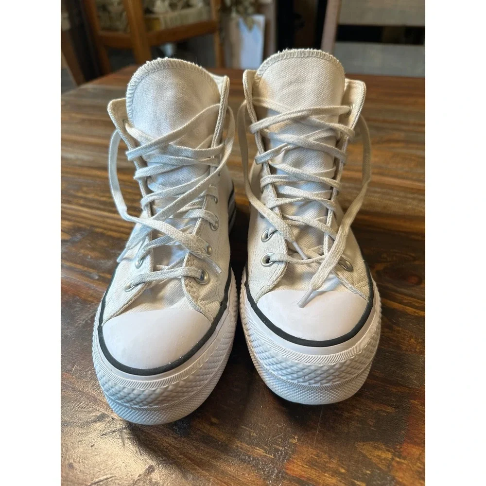 Converse Chuck Taylor All Star Lift Platform High Top White Sneakers 560846F 6.5 - Picture 2 of 9